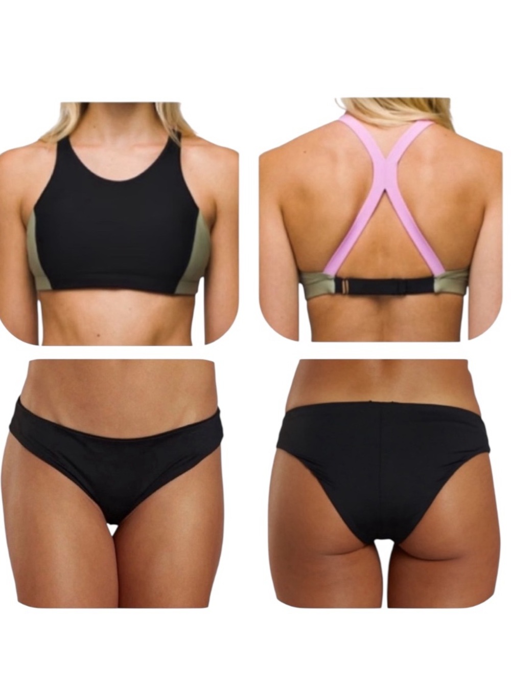 NWT Prana Baja Bound Top & Gemma Reversible bikini bottom set Size XS